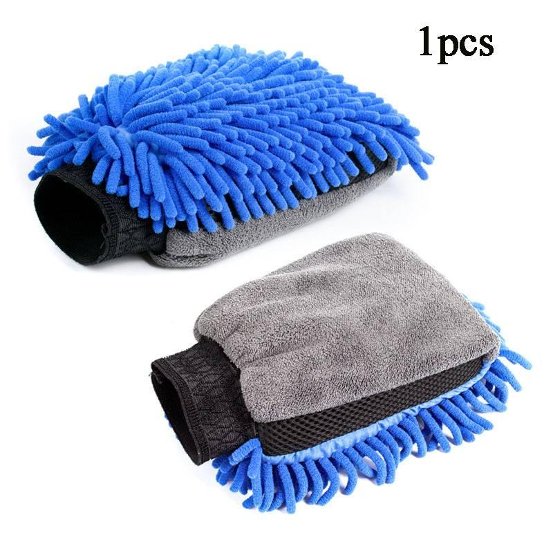 1 Piece/3 Pieces Snowflake Microfiber Car Wash Gloves, Thick Car Cleaning Gloves, Double-Sided Gloves, Anti-Scratch Car Cleaning