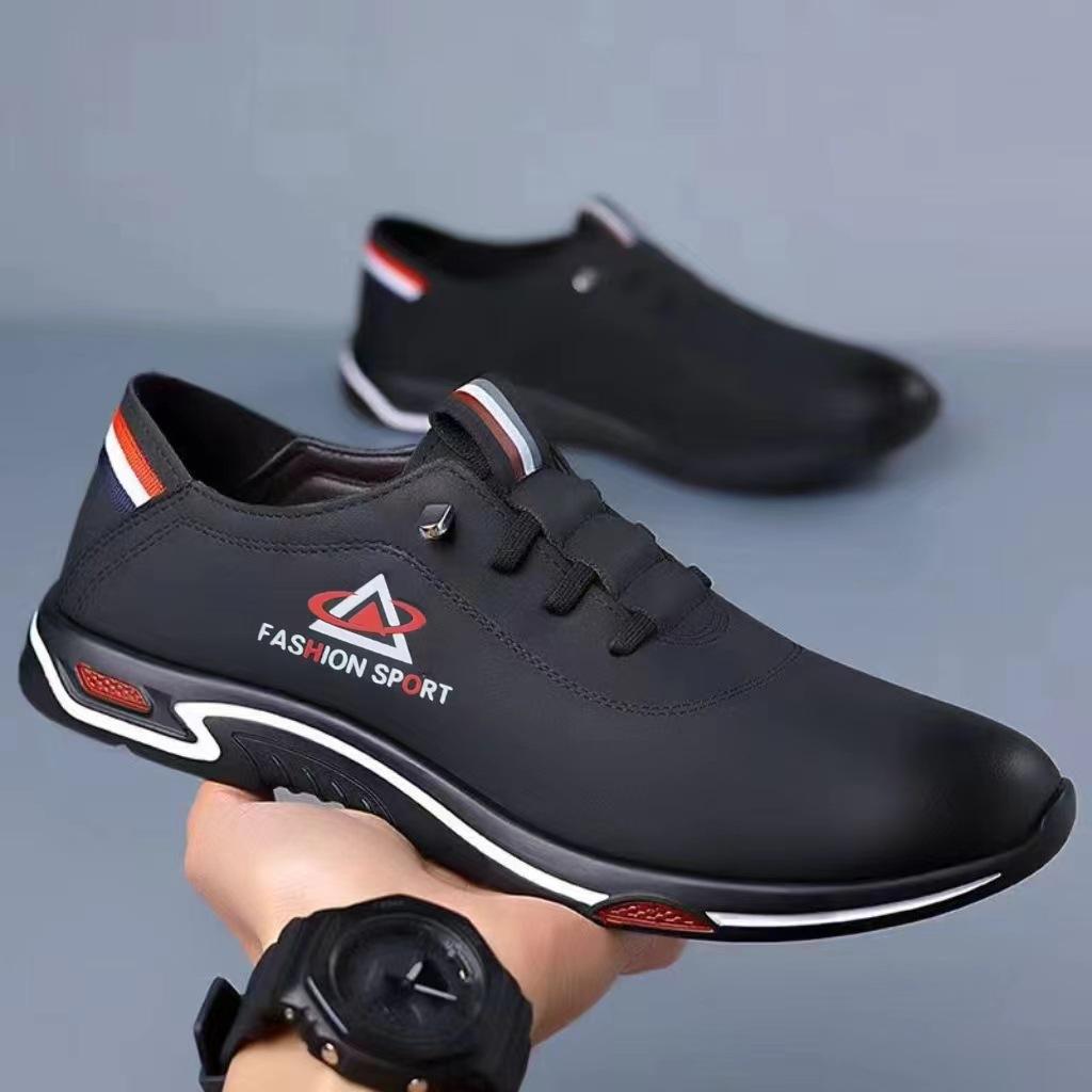 

Мужская обувь, модная, мягкая, мужская, повседневная обувь, британский стиль, деловая обувь, дышащая, со шнуровкой, легкие кроссовки, мужской размер 44 чёрный