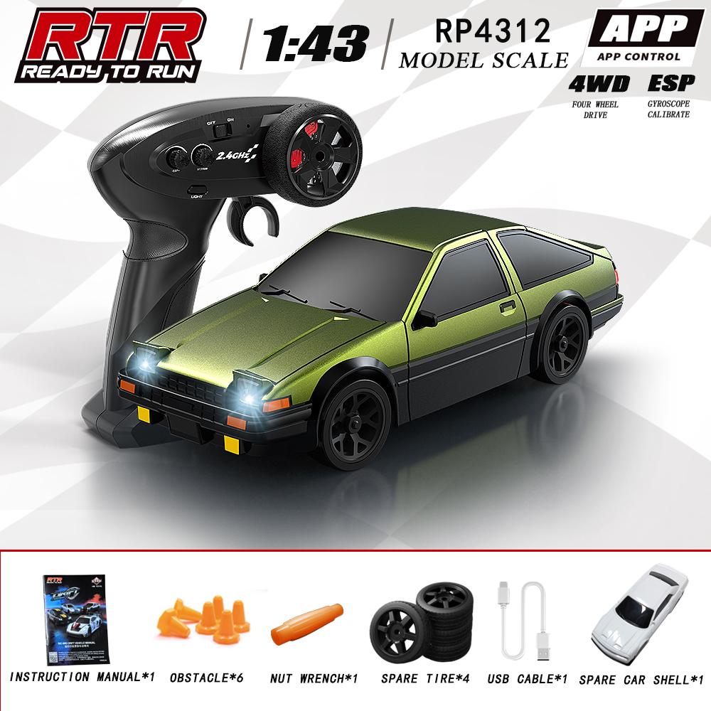 

New Remote-Controlled Mini Drift Car 1/43 Full Proportion Four-Wheel Drive High-Speed Car With Esp Gyroscope Toy Car Model Gift