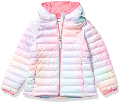Amazon Essentials Waterproof Hooded Puffer Jacket In Pink Sizes Girls' Lightweight, Packable, Ombre, 135-145