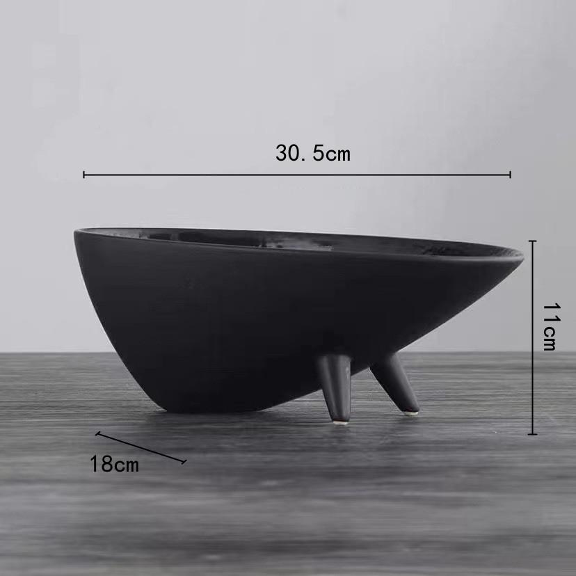 Ceramic Fruit Dish Snack Plate Fruit Tray Home Desktop Storage Container Dessert Plate Irregular High Tray Home Decoration