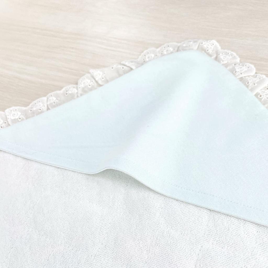 Swaddling Blanket Afghan Rabbit Stitch Sax Made In Japan