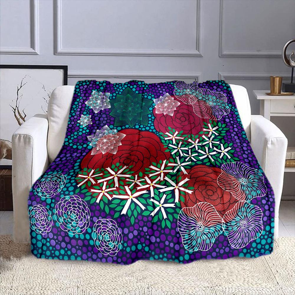 Colorful Floral Pattern Blanket Design Patterned flannel blanket perfect for the bedroom living room, sofa, or a little nap