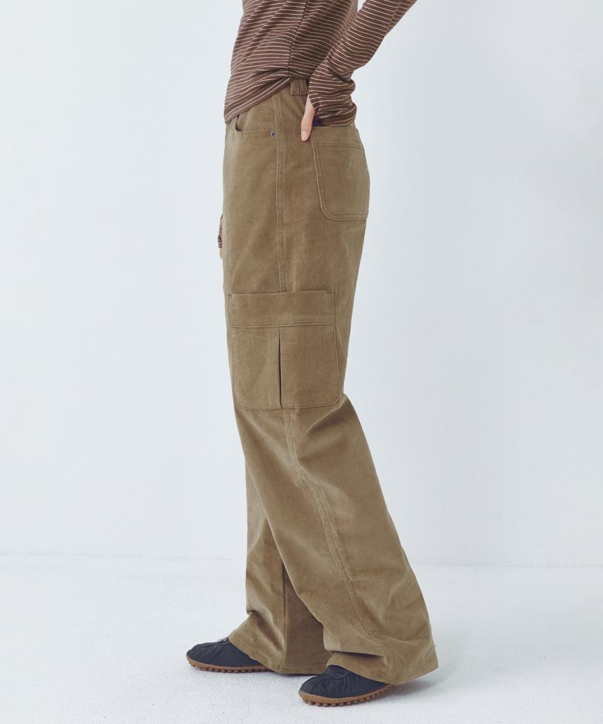 CITTA Classic Loose-Fit Cargo Corduroy Pants_Ctb560(Beige)