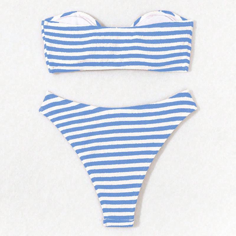 2025 European & American Print Stripe Triangle Bikini - Sexy Beach & Hot Spring Women's Swimsuit