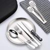 10/20Pcs Outdoor Camping Cutlery Organizer Utensil Picnic Portable Set Stainless Steel Plate Spoon Knife Fork Tongs Hiking