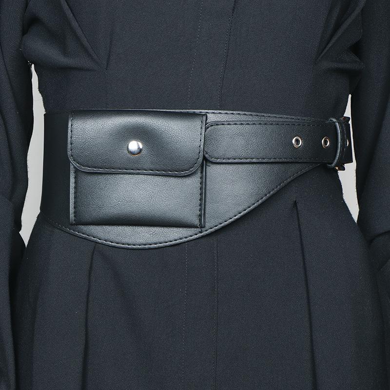 Women's Brown Vintage Suede Waist Bag - High-End Decorative Belt for Jeans & Skirts