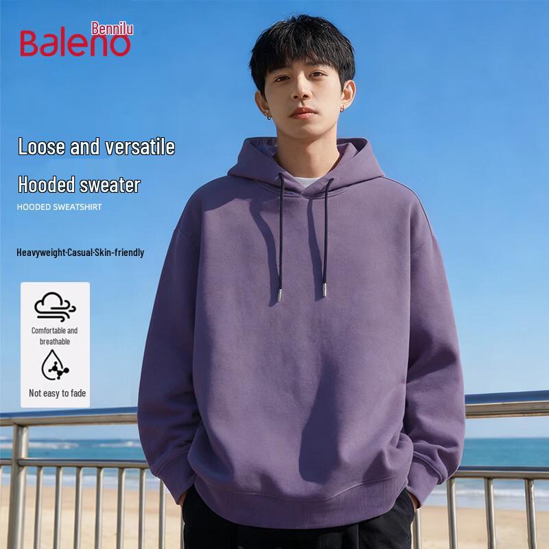 Baleno Men's Solid Color Hooded Oversize Sweatshirt