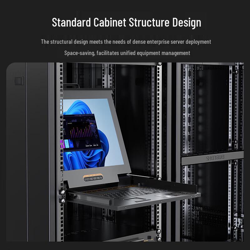 Shengwei 8-Port KVM Switch with 17-Inch Foldable VGA LCD Console