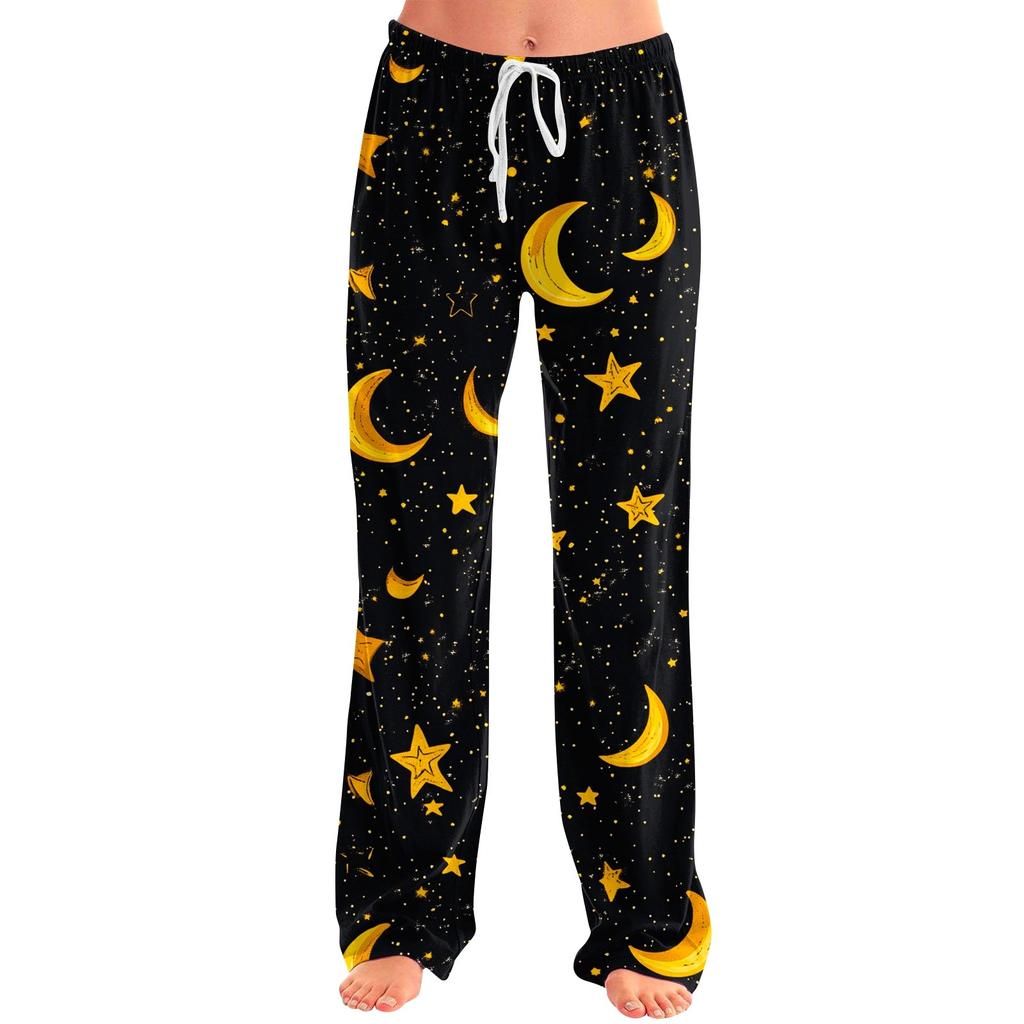 Women's Cute Floral Print Drawstring Pants Casual Pajama Pants