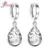 Original Real 925 Sterling Silver Jewelry Water Drop Opal Cat Stone Hollow Tear Design Earrings For Women Ladies