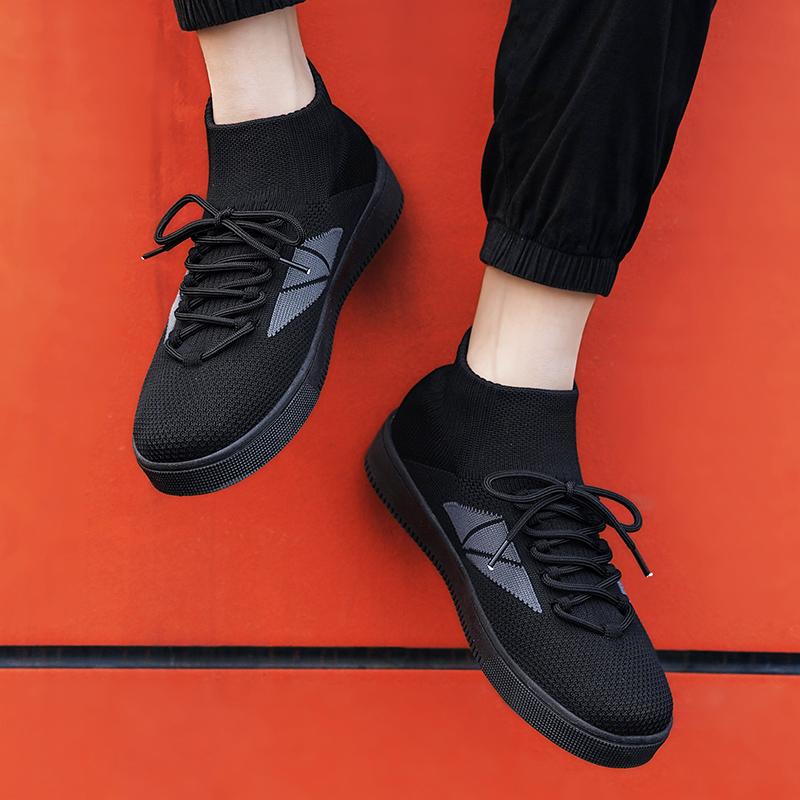 Fashion 2025 New Plus Size Lightweight Men Casual Women's Shoes Wearable Breathable Knitted Shoes Couple Shoes Material Flat Heel Shoes