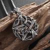 Retro Pentagram Snake King Necklace for Men Women Fashion Punk Animal Style Pendant Chain Jewelry Halloween Gift