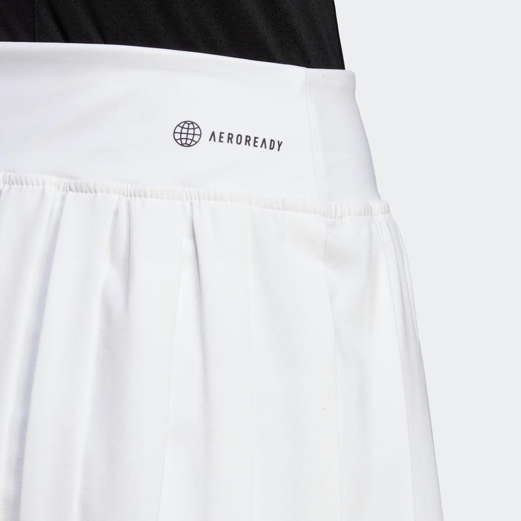 adidas Solid Color Tennis A-Line Mini Skirt Breathable Sports Bottoms Women White HZ4306