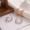 Simple and Creative New Hollow Chain Clause Earrings 10-piece Set of Female Personality Geometric Girl Earrings