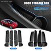 4pcs/Set Door Side Storage Box Door Handle Armrest Tray Organizer For Tesla Model 3 Model Y   2022 Front Rear