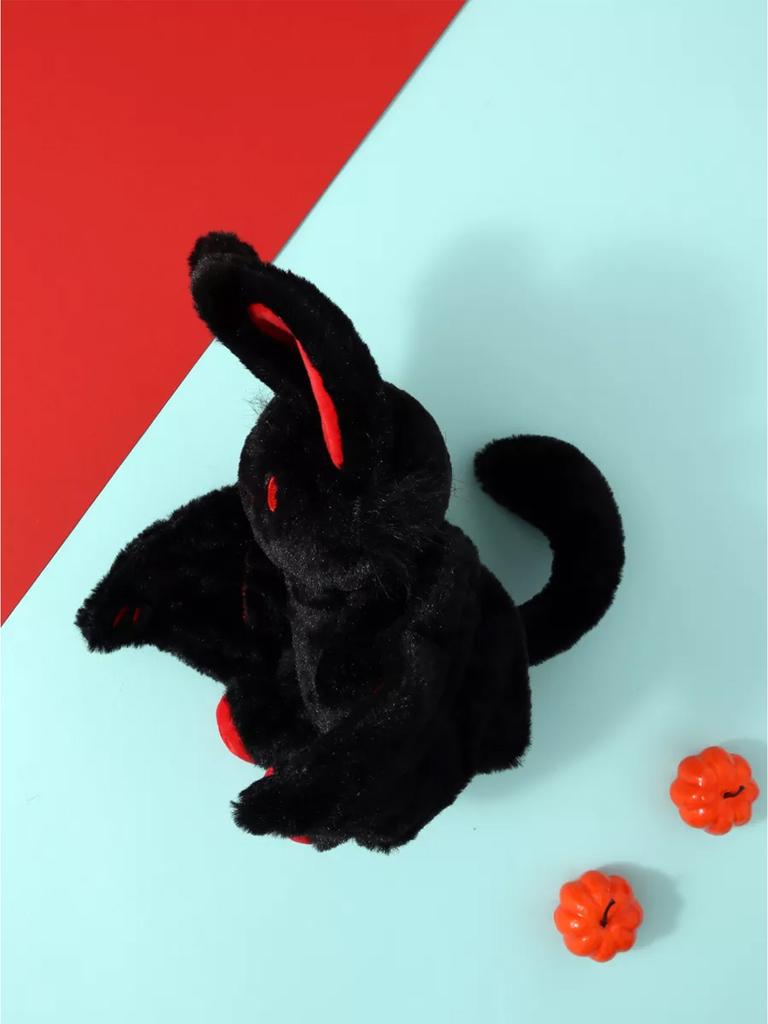 Black Bat Rabbit Plush Doll Stuffed Animal Cuddly Toy Birthday Gift Holiday Gift for Halloween Christmas  Devil Companion Toys