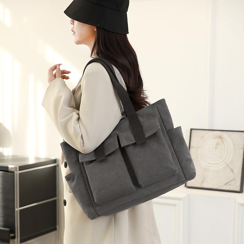 Vintage Canvas Messenger Bag for Women - Multi-Pocket Waterproof Satchel, Durable Crossbody Bag for Outdoor Travel & Daily Commute