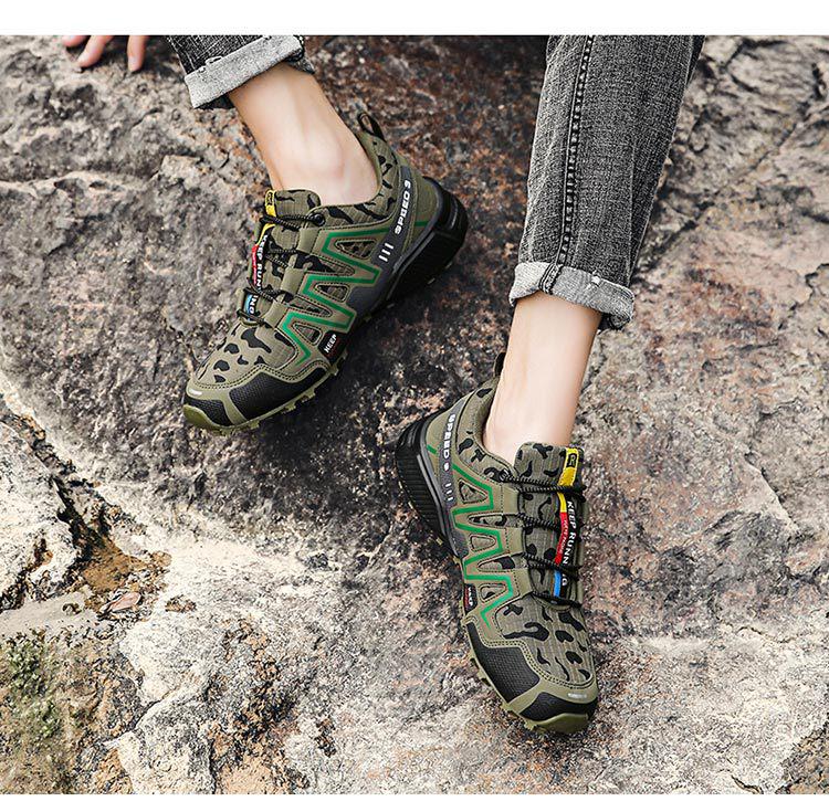 2025 Men's Camouflage Off-Road Running and Hiking Shoes - Breathable Plus Size for Outdoor and Travel Activities