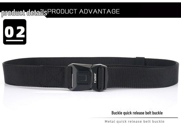 Men's 2020 Nylon Tactical Belt with Safety Buckle for Outdoor Sports & Combat