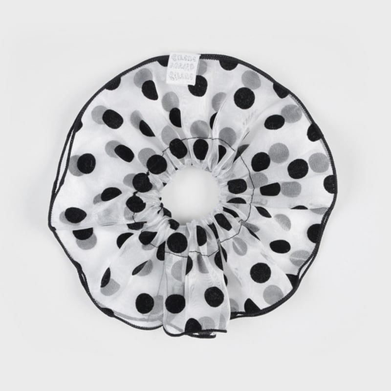 Eireve POLKA DOT ORGANZA SCRUNCHIE (WHITE)