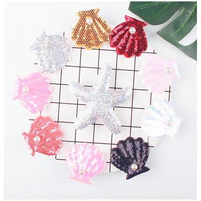 Sea Shell Hair Clip Mermaid Sea Shell Hair Accessories Multicolor Headpiece Beach Sea Shell Hair Pins Sequin Glitter Hair Clips