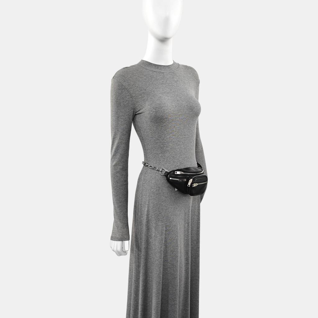 [Gebraucht] Schwarze Lammleder Mini-Hüfttasche - Ausgezeichnet #NIY6OZ