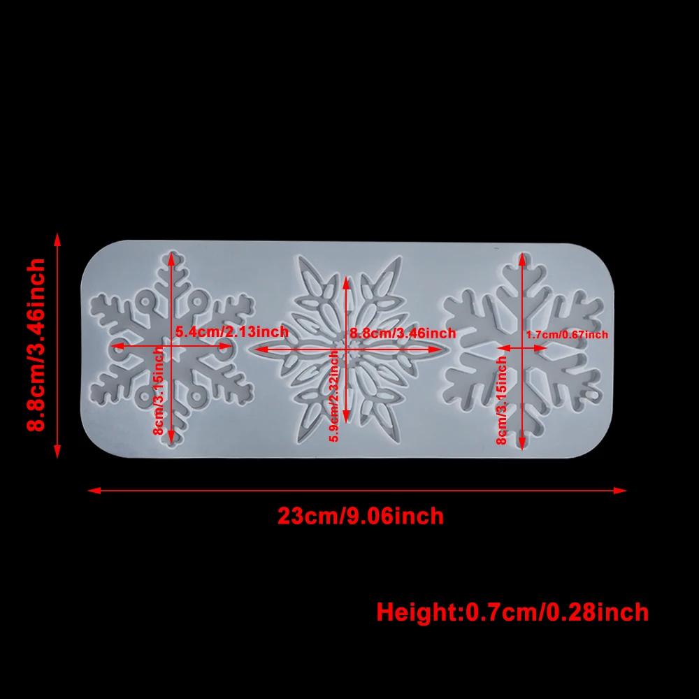 Christmas Snowflakes Coaster Casting Mold Silicone Mould DIY Crystal Epoxy Resin Mold Christmas Tree Pendant Ornament Making