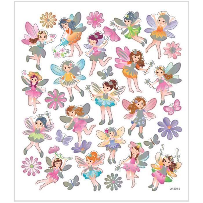 Stickers - Creotime - Fairies - 30 Pieces - 16.5 X 15 Cm - Multicolor