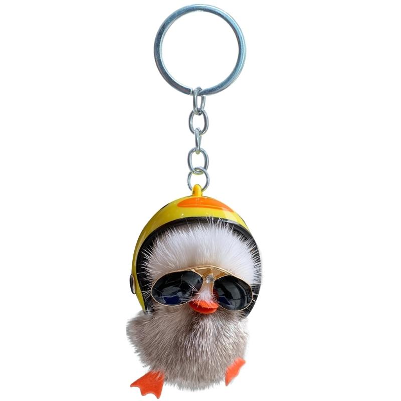 Helmet Duck Keychains Key Rings Key Chains Charm Fashionable Keychain Small Gift