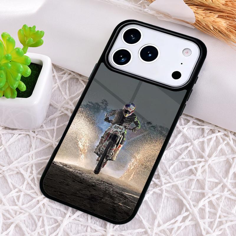 Moto Bike Motocross Soft Shockproof Phone Case for iPhone 17 Air 16e 15 11 12 14 13 Pro Max Cover Coque