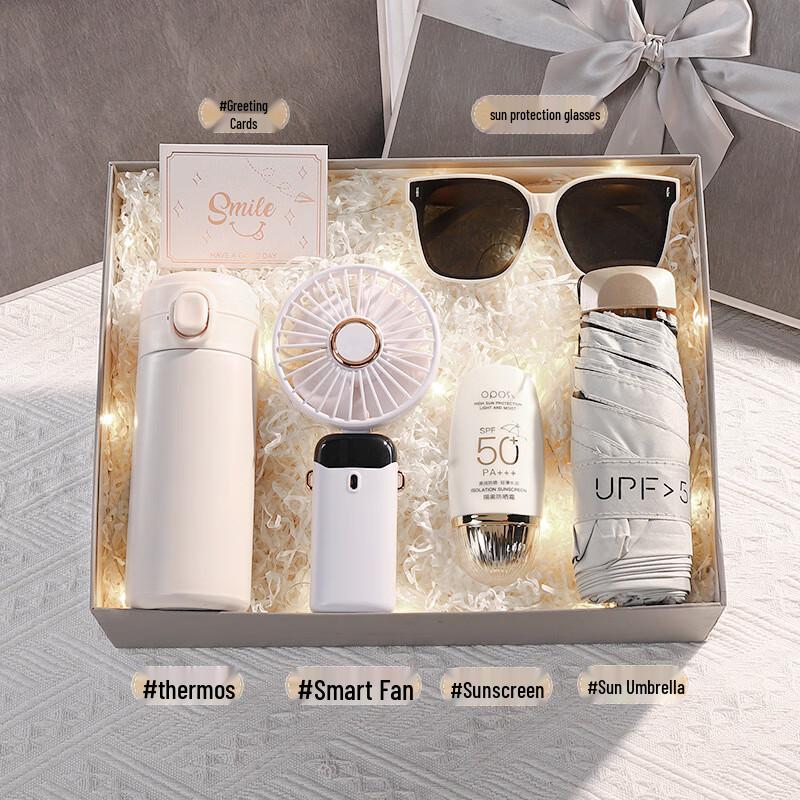 Aiqiyi A1 Refreshing Gift Set 12 Thermos + Small Fan + Sunglasses + Umbrella