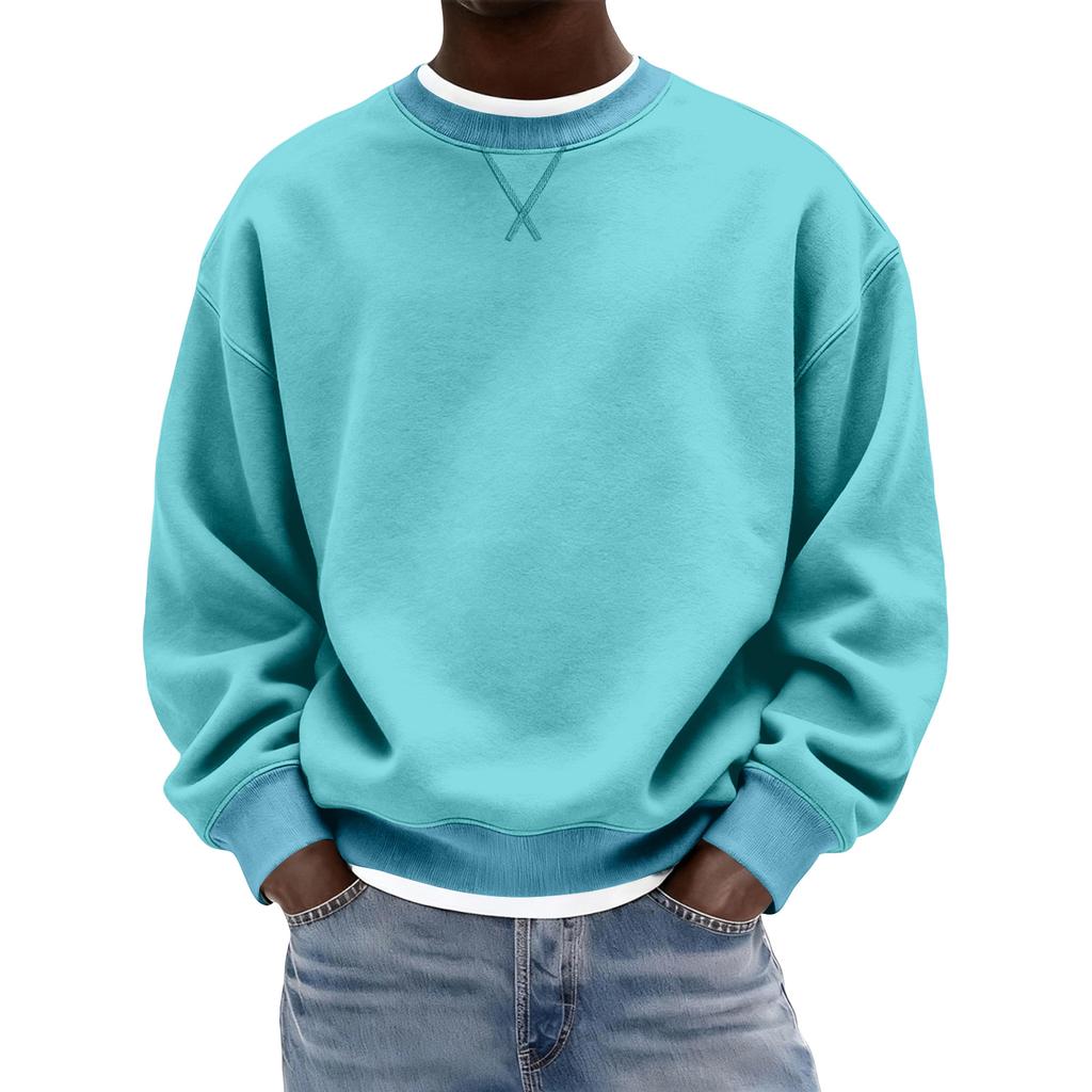 Men's Casual Sports Hoodie Round Neck Long Sleeve Top