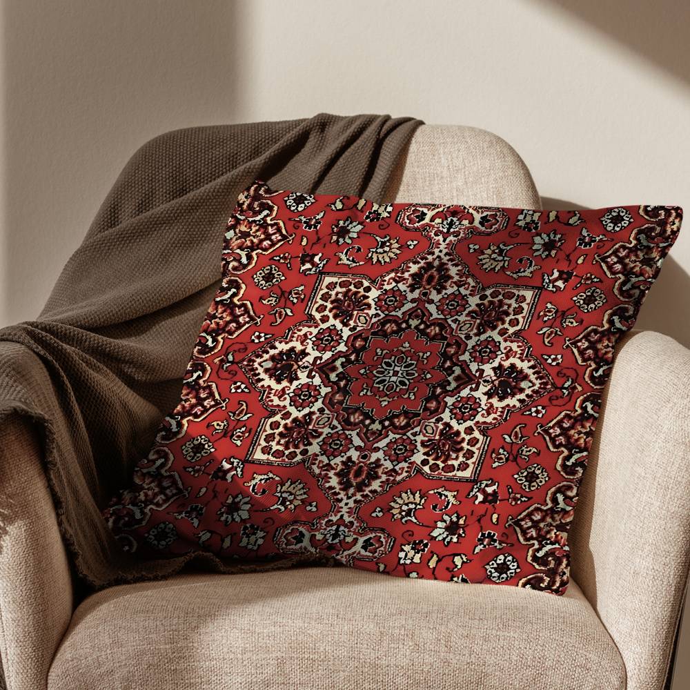 Persian Rug Iranian Carpet Pillow Case Square DoubleSided Printing Short Plush Sofa Cushion Cover Bedroom Bedside Pillow