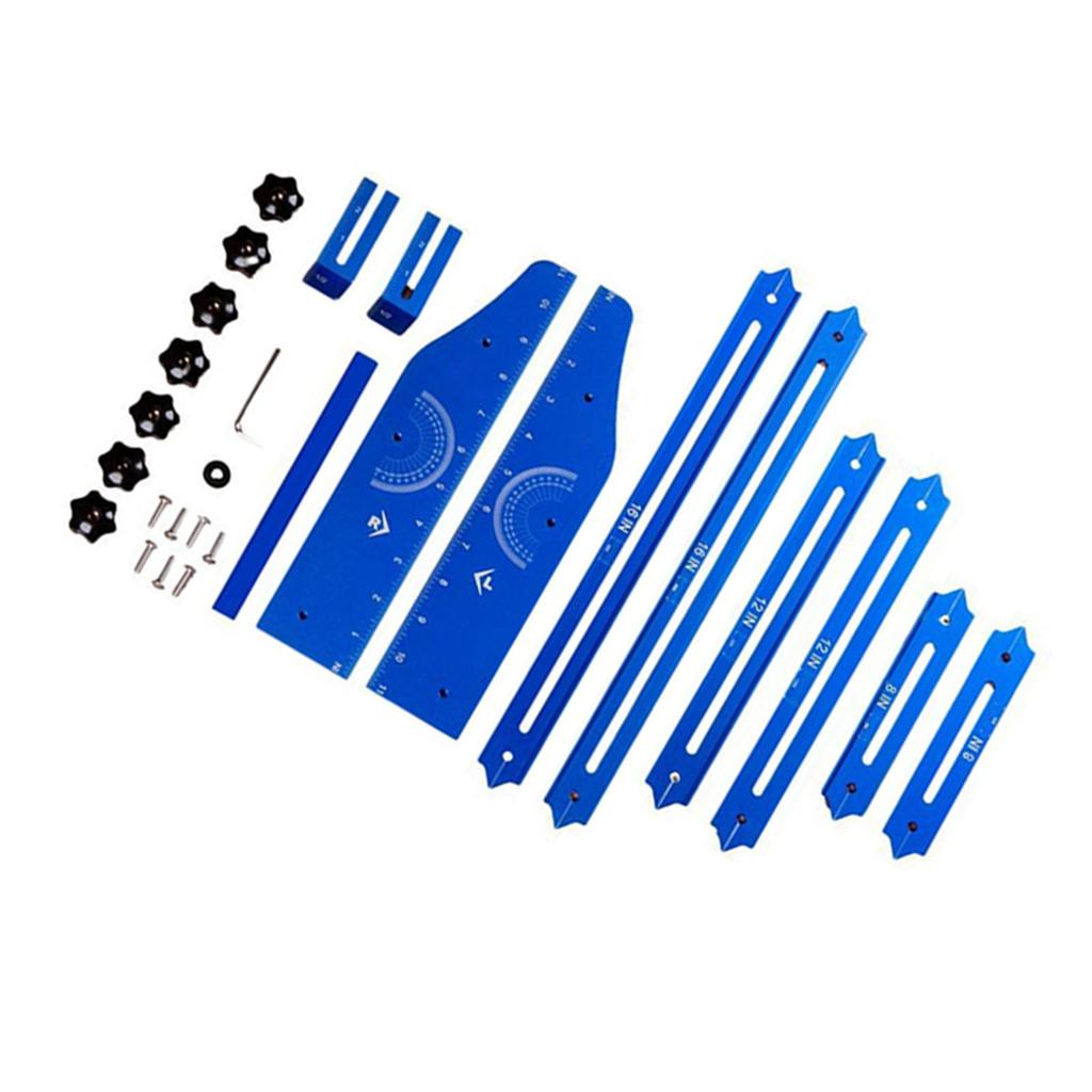 Stair Tread Template Tool Jig Aluminum Alloy Length Depth Measuring Gauge with Case for Layout Proje