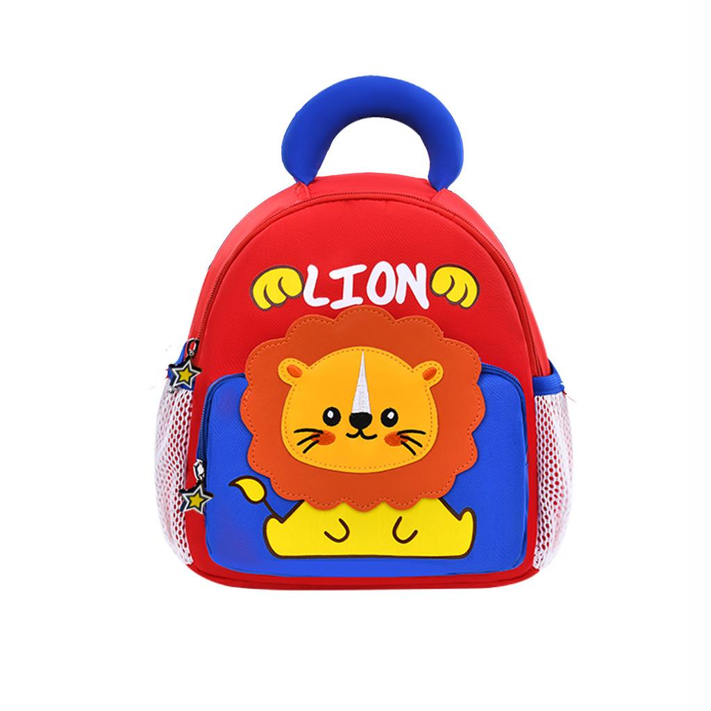 Backpack Preschool Stylish For Boys And Girls With Charming Design Soft Nylon Red Beige Blue