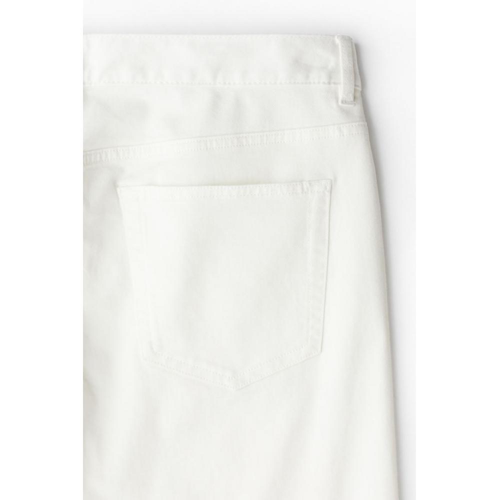 H M sliM Fit Cotton Twill Pants wHite