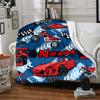 Custom Name Racing Theme Printed Blanket - Perfect for Couch, Bed, Travel & Outdoor Use | Machine Washable, Cozy & Durable.