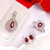 Exquisite Pigeon Blood Red Gem Set: Versatile Ring, Earrings, Necklace for Women