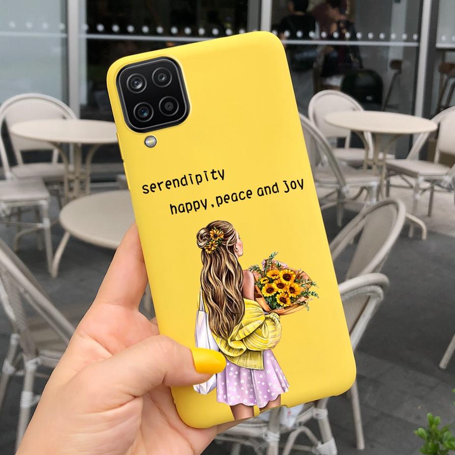 Für Samsung Galaxy A12 Hülle M12 F12 Cue Süßigkeiten Bemalte Abdeckung Weiche Silikon Handyhülle Für Samsung A12 M 12 GalaxyA12 Coque Bumper