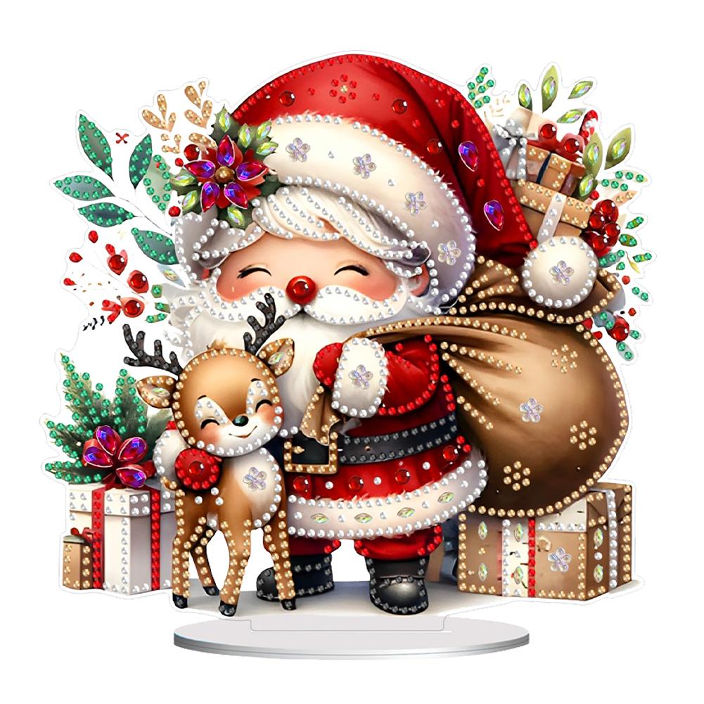 Christmas Snowman Diamond Painting Tabletop Ornaments Kit Acrylic Table Top Diamond Painting Ornament Kits Bedroom Table Decor