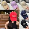 Peaked Hat Red Baseball Cap Amis Letter Pattern Soft Top Adjustable Breathable