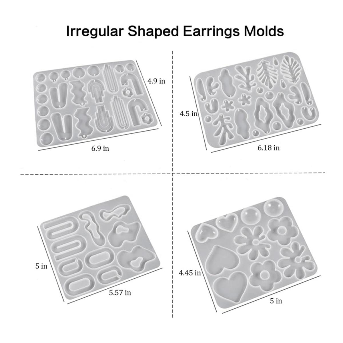

2025+ 44PCS Resin Earring Molds, Silicone Molds for Epoxy Resin, Geometrical Flower Leave Heart Shaped Epoxy Silicone Casting China Mainland