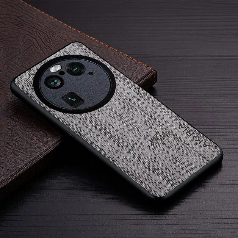 

Чехол для Oppo Find X6 Pro X6 5G, кожаный чехол с узором из бамбукового дерева, роскошный чехол для oppo find x6 pro, чехол-капа Find X6 светло-серый