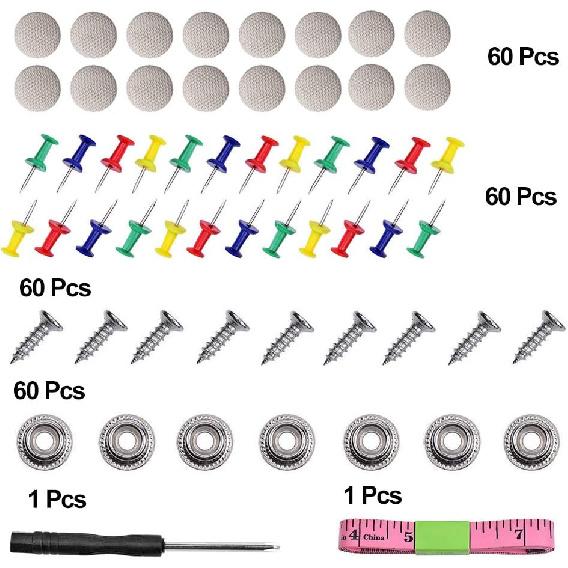 60 Pcs Automotive Car Roof Headliner Repair Button, Universal Auto Roof Snap Rivets Retainer Design For Car Roof Flannelette Fixed, With Tallation