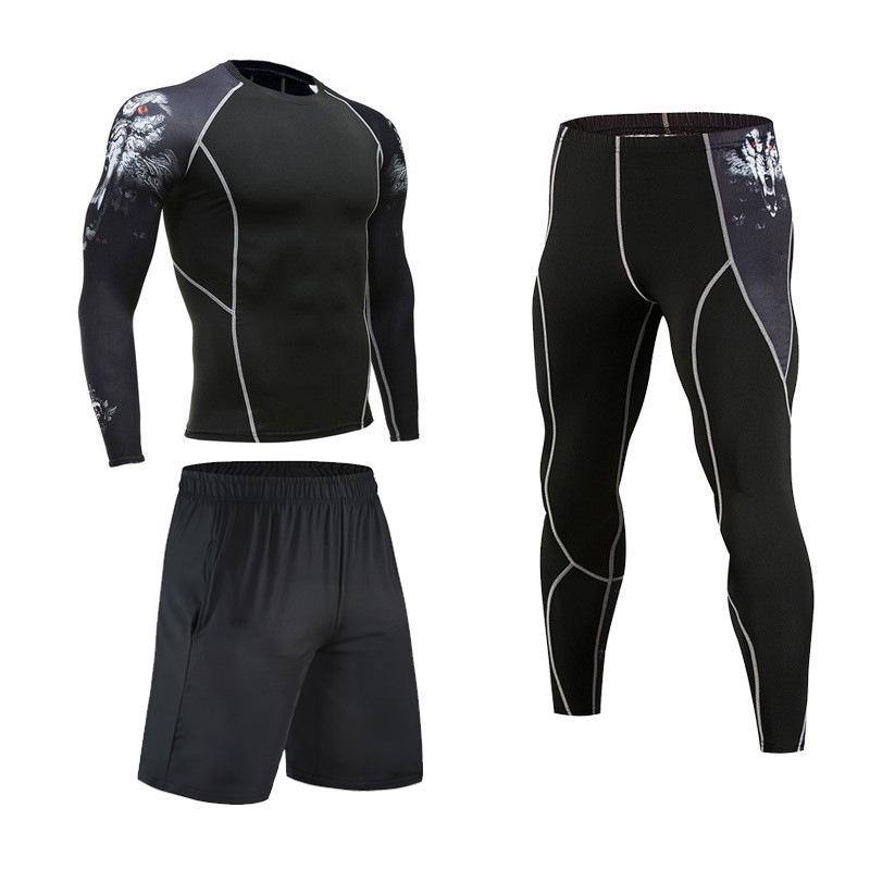 Men's Quick-Dry Sports Set: Long Sleeve Tights & Basketball Training Suit