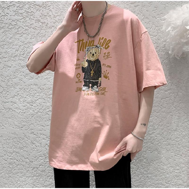 Pánská trička s krátkým rukávem Dopis s grafickým potiskem Trička módní značky pro muže Muži Oblečení Neformální Tričko Muž Léto Korejské Retro Topy Pro