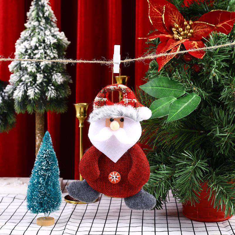 Santa Claus Fabric Doll Ornaments - Christmas Tree Decorations & Small Gift Pendants