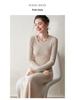 Women's Cashmere V-neck Ribbed A-line Sweater Dress - 2025 Autumn/Winter