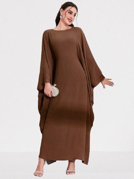 Fashionable and Elegant Women's Bat-sleeve Round-neck Dress